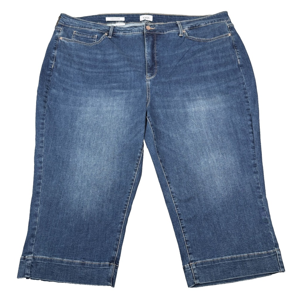 NYDJ Marilyn Capri Jeans Womens 28W Blue Cool Embrace Lift Tuck Stretch Cuffed